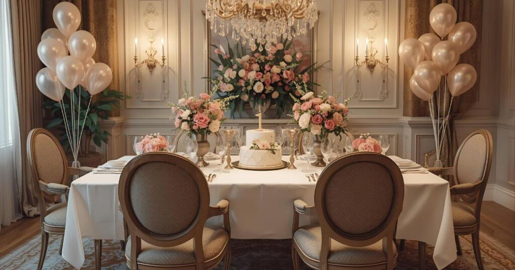 Simple birthday decoration ideas at home with fresh flower vase centerpieces